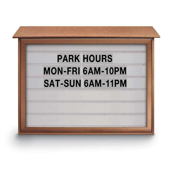 Indoor Enclosed Combo Board, 72"x36", Bronze Frame/Black Porc & Buff